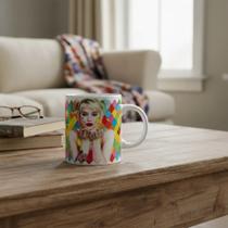Caneca Dc Superman Flash Shazam Batman Coringa Arlequina Branco Arlequina