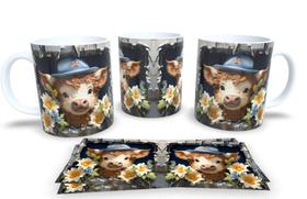 Caneca de 325ml Porcelana Branca Personalizada Coleção Animal em 3D