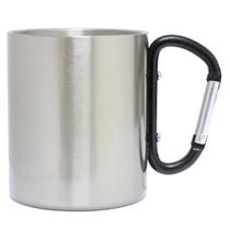 Caneca de Aço Inox Mosquetão Preto 300ml