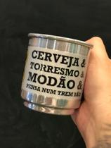 Caneca de alumínio 400ml - "Cerveja &, Torresmo & Modão"