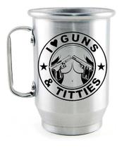 Caneca De Aluminio Civil Militar Policia Caveira Guns Titis