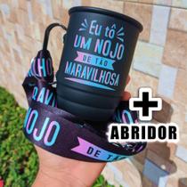 Caneca de aluminio com Cordão + Abridor - Eu tô um nojo Caneca de aluminio com Cordão + Abridor - Eu tô um nojo