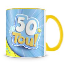 Caneca de Aniversário 50 Anos Azul - Presente Especial