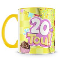 Caneca de Aniversário Rosa para 20 Anos - Presente Especial