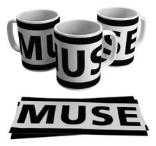 Caneca De Bandas Rock Heavy Metal Muse Logo Pop Hard Punk