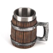 Caneca de barril de cerâmica 350mL com forro de aço inoxidável Caneca de barril de cerâmica 350mL com forro de aço inoxidável