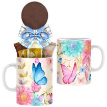 Caneca de Borboletas com Chocolates Borússia Chocolates