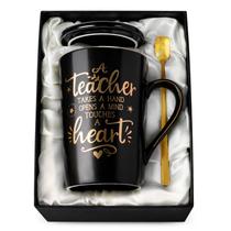Caneca de café ALBISS Best Teacher Appreciation 400 mL com tampa