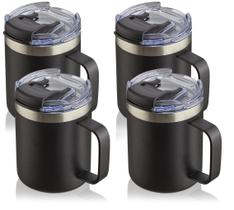 Caneca de café ALOUFEA em aço inoxidável 350mL isolada com alça Caneca de café ALOUFEA em aço inoxidável 350mL isolada com alça