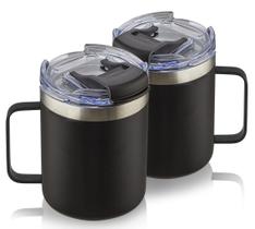 Caneca de café ALOUFEA em aço inoxidável 350mL isolada com alça Caneca de café ALOUFEA em aço inoxidável 350mL isolada com alça
