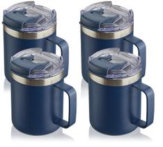Caneca de café ALOUFEA isolada em aço inoxidável 350ml Navy, pacote com 4 Caneca de café ALOUFEA isolada em aço inoxidável 350ml Navy, pacote com 4