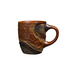 Caneca de café artesanal em cerâmica com design artístico esculpido 250mL Caneca de café artesanal em cerâmica com design artístico esculpido 250mL