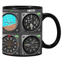 Caneca de café Aviation Cockpit Instrument Panel 350ml