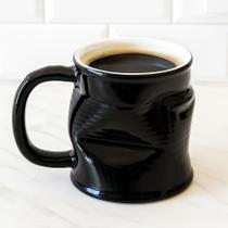 Caneca de Café Ceraflame Preta 320ml Cerâmica Design Lata Amassada Original