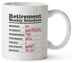 Caneca de café Ceramic Funny Retirement Weekly Schedule 350ml