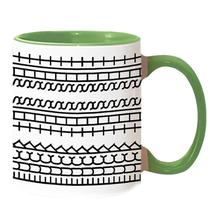 Caneca de café cerâmica com padrão abstrato geométrico 330 ml