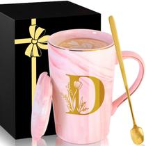 Caneca de café cerâmica personalizada MNZZ Pink Marble com tampa Caneca de café cerâmica personalizada MNZZ Pink Marble com tampa