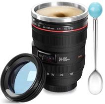 Caneca de café Chasing Y Camera Lens em aço inoxidável 350mL