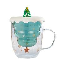 Caneca De Café Com Isolamento Duplo Em Forma De Árvore De Natal Com Tampa, Copo De Chá, Copo De Caneca De Café Com Isolamento Duplo Em Forma De Árvore De Natal Com Tampa, Copo De Chá, Copo De