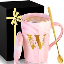 Caneca de café de cerâmica com tampa Personalizada Elegance Pink Marble Caneca de café de cerâmica com tampa Personalizada Elegance Pink Marble