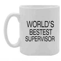 Caneca de café de cerâmica World's Bestest Supervisor 350ml Caneca de café de cerâmica World's Bestest Supervisor 350ml