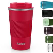 Caneca de café de viagem KETIEE 350ml a vácuo em aço inoxidável vermelha Caneca de café de viagem KETIEE 350ml a vácuo em aço inoxidável vermelha