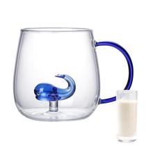Caneca de café de vidro Shakven Glassware 400mL azul/verde Caneca de café de vidro Shakven Glassware 400mL azul/verde