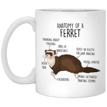 Caneca de café em cerâmica Funny Anatomy of a Ferret, capacidade de 350 ml