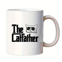 Caneca de café em cerâmica 'The Catfather' Cat Design 350mL