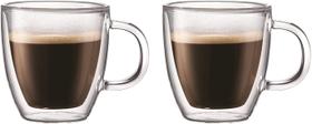 Caneca de café expresso Bodum Bistro Double Wall 150 ml, conjunto de 2 transparentes