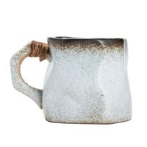 Caneca de café feita à mão com alça de corda torcida de cerâmica 280 ml Caneca de café feita à mão com alça de corda torcida de cerâmica 280 ml