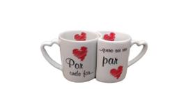 Caneca De Café Frase De Porcelana 2 Peças Dia Dos Namorados Caneca De Café Frase De Porcelana 2 Peças Dia Dos Namorados