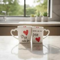 Caneca De Café Frase De Porcelana 2 Peças Dia Dos Namorados