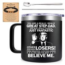 Caneca de café Fufendio Step Dad 14 oz de aço inoxidável