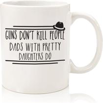 Caneca de café Funny Dad 350 ml Guns Don't Kill People, Dads w
