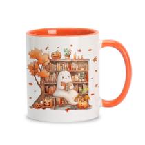 Caneca de café Hyturtle Fall Halloween Cute Ghost 325 ml de cerâmica