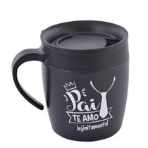 Caneca de Café Inox Com Tampa 400ML 10x7CM