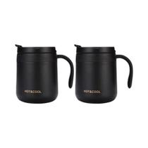 Caneca de Café Isolada com Alça - Copo de Aço Inoxidável 350ml/500ml