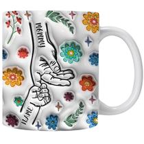 Caneca de café Mommy and Me Ceramic 350 ml com design floral Caneca de café Mommy and Me Ceramic 350 ml com design floral