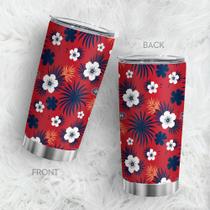 Caneca de café Oasisdream Tumbler 600mL com estampa de flores Caneca de café Oasisdream Tumbler 600mL com estampa de flores