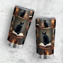 Caneca de café Oasisdream Tumbler 600mL com estampa de gato Caneca de café Oasisdream Tumbler 600mL com estampa de gato