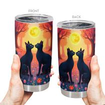Caneca de café Oasisdream Tumbler 600mL com estampa de gato Caneca de café Oasisdream Tumbler 600mL com estampa de gato