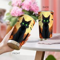 Caneca de café Oasisdream Tumbler 600mL com estampa de gato Caneca de café Oasisdream Tumbler 600mL com estampa de gato
