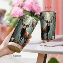 Caneca de café Oasisdream Tumbler 600mL com estampa de veado Caneca de café Oasisdream Tumbler 600mL com estampa de veado