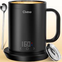 Caneca de Café Recarregável Autocalefável Civexa, Aquecimento Rápido e Alta Temperatura, Caneca Aquecida Controlada por App de 414 ml, Controle Preciso de Temperatura de 1F, Aquecedor Inteligente para Uso de 150 Minutos