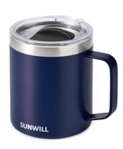 Caneca de café SUNWILL isolada a vácuo 400mL em aço inoxidável
