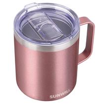 Caneca de café SUNWILL Isolada em Aço Inoxidável 400mL Ouro Rosa