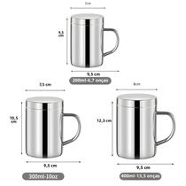 Caneca de Café Térmica de Aço Inoxidável (200-400ml) com Tampa e Alça