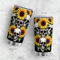 Caneca de café Tumbler Oasisdream 600 ml com estampa de caveira