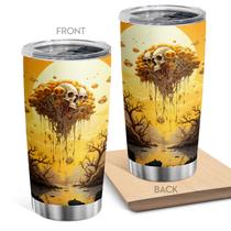 Caneca de café Tumbler Oasisdream 600 ml com estampa de caveira
